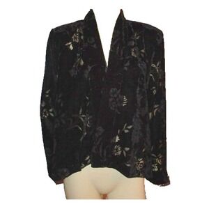 Vtg Y2k Whimsigoth Velvet Cardigan Size M Metallic Witchy Vamp Opera Dressy